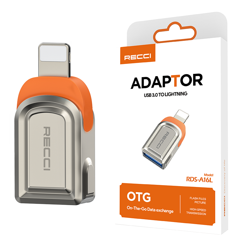 Recci RDS-A16L Ultra Hızlı Veri Aktarıcı Adaptör USB 3.0 to Lightning OTG - 3 Recci RDS-A16L Ultra Hızlı Veri Aktarıcı Adaptör USB 3.0 to Lightning OTG - 3